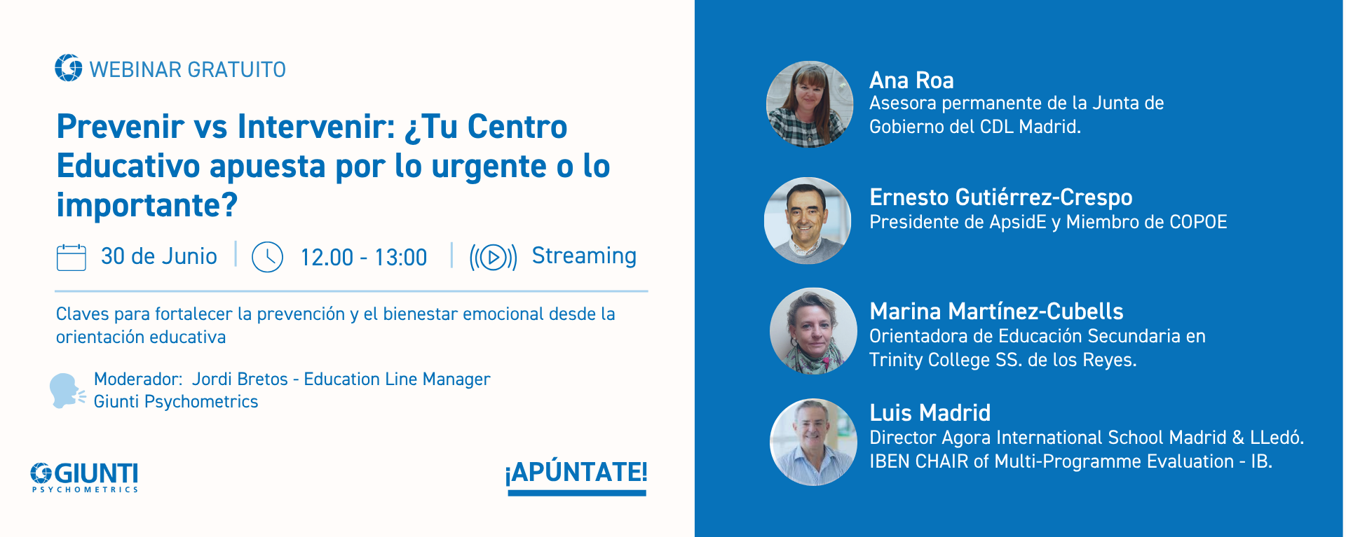 Webinar Prevenir vs Intervenir: ¿Tu centro educativo apuesta por lo urgente o lo importante?